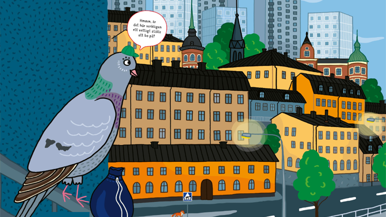 Illustration ur Sarah Sheppards bok Djuren i staden