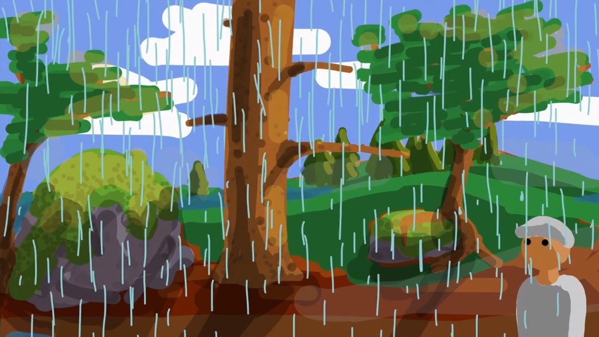 Stillbild från animerad film om regn